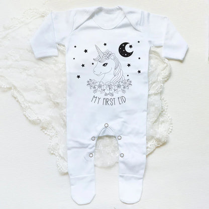 My First Ramadan Baby Babygrow Sleepsuit Long Sleeve Infant Boy Girl Sleepsuit Print Crew Neck Romper 1st Ramadan Babys Clothes
