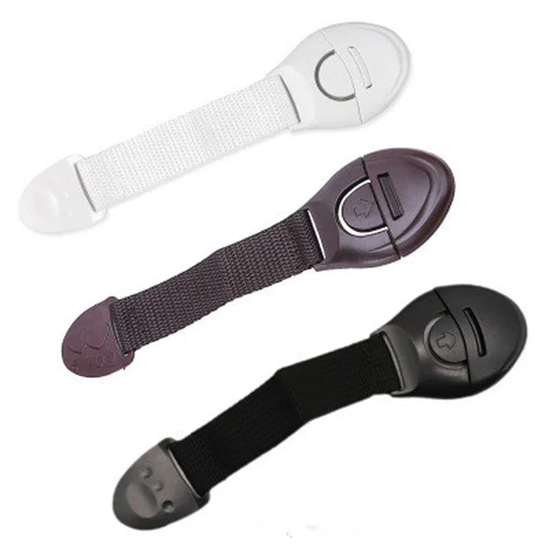 3pcs Coffee Black White Baby Safety Lock Child Toddler Cabinet Drawer Refridgerator Lock for Kids Protection Straps Locks