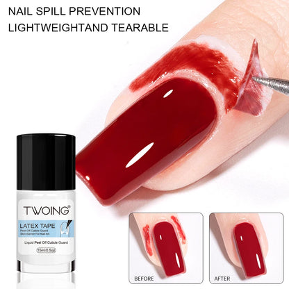 15mlNail Peel Off Liquid Anti-Overflow Glue Edge Latex Tape, Nail milk pad Peel OffCuticle Guard Nails Finger Lacquer Protectors