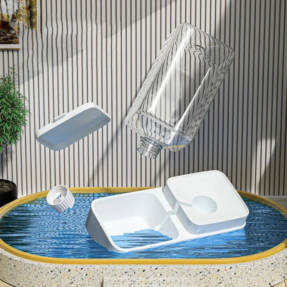 Pet automatic feeder cat water dispenser dog bowl medium-sized dog feeding water feeding basin combination food storage bucket