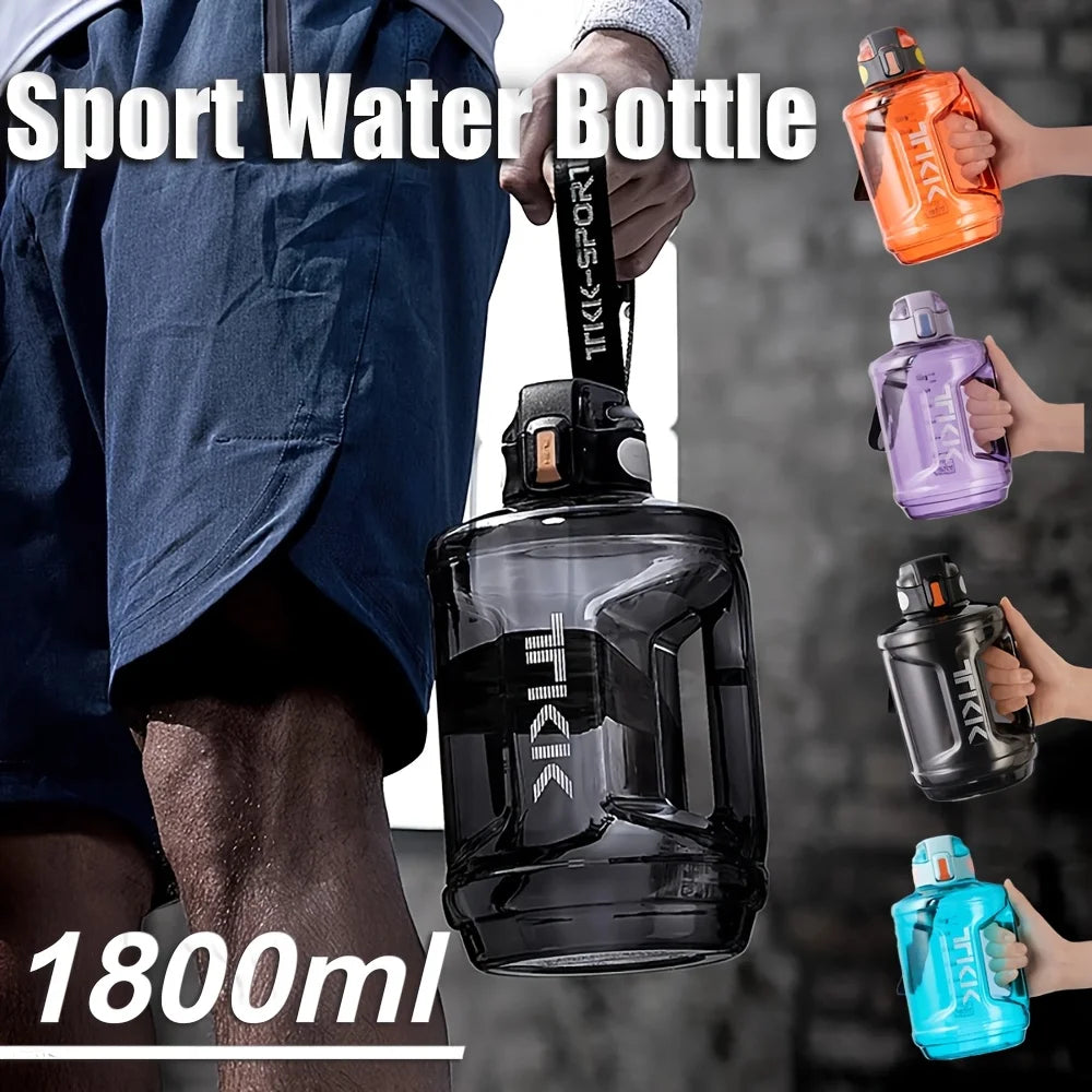 1800Ml Large Sports Plastic Water Bottle with Straw Lid Lock for Hydration, Gym Workouts, Outdoor Fitness, Travel, Camping