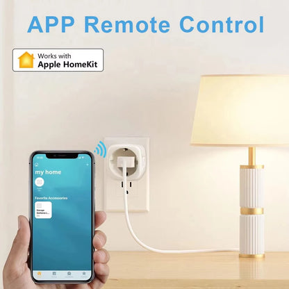 16A/20A EU Smart Plug Power Outlet Matter Smart WiFi Socket Mini Smart Plug for HomeKit SmartThings Works with Siri Alexa
