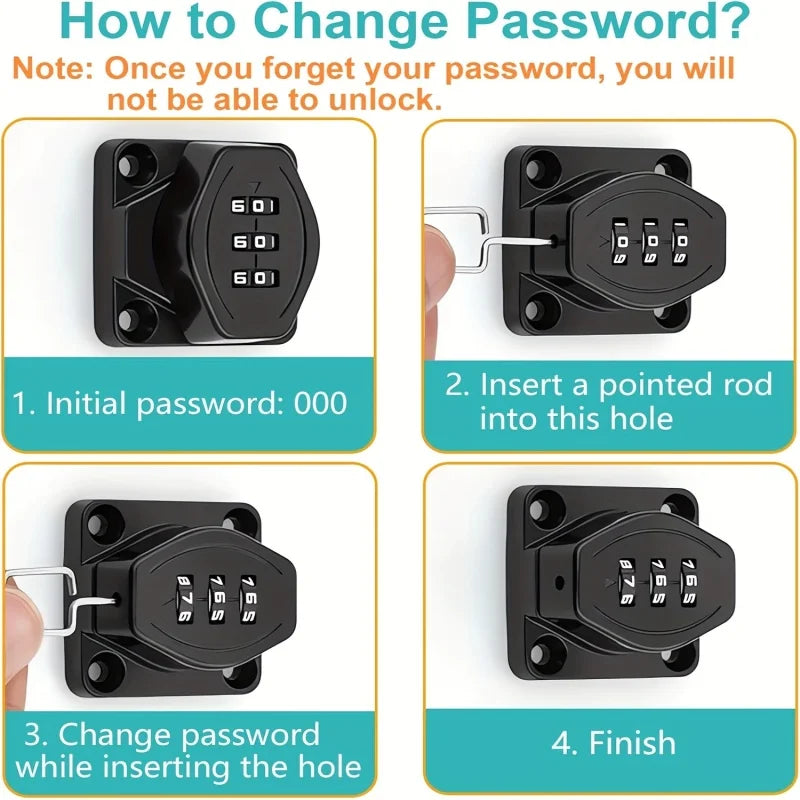 Anti-theft Combination Locks Keyless Household Security Cabinet Password Lock for Door Locks,Shoe Cabinets,Drawers,Wardrobes