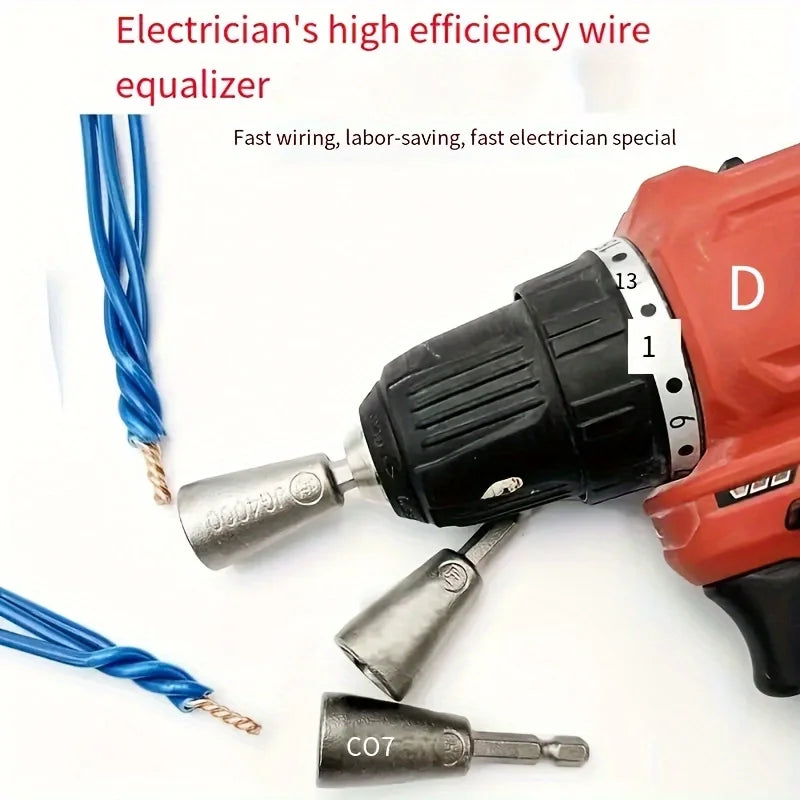 3pcs Wire Twister Tool for Drill, Wire Twister Wire Connector Wire Twisting Tool, Wire Nut Twister for Electrical Power Drill