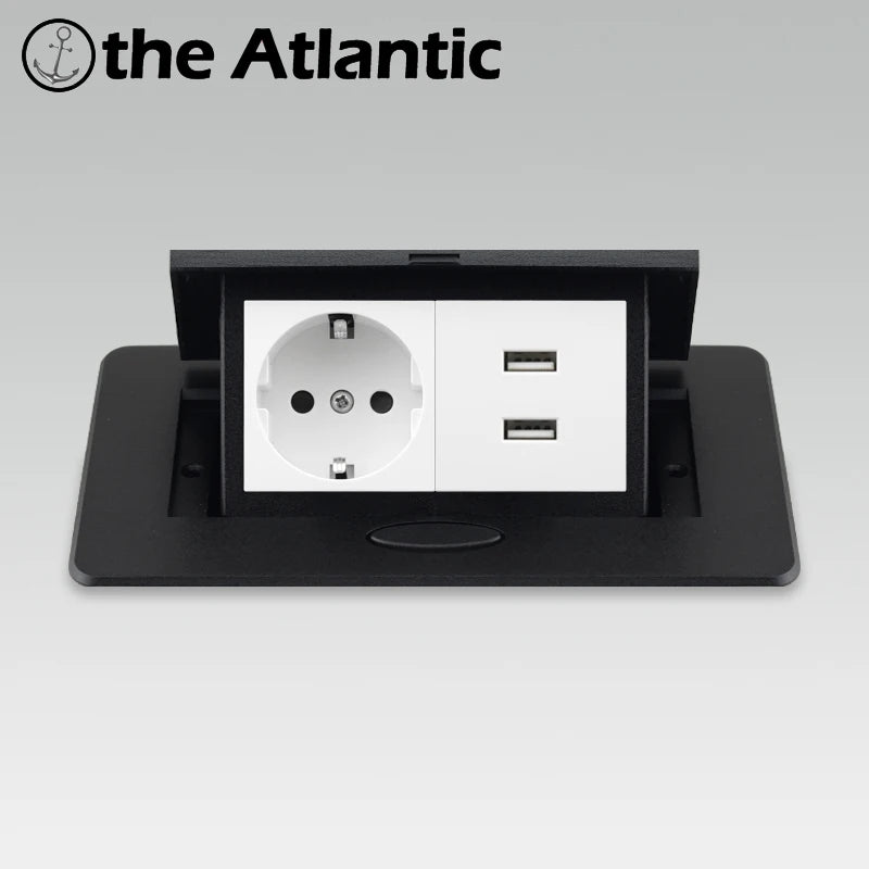 220V Desktop Power Socket Pop-up Hidden Socket EU Socket Built-in Socket With Dual USB Interface And type-C Interface