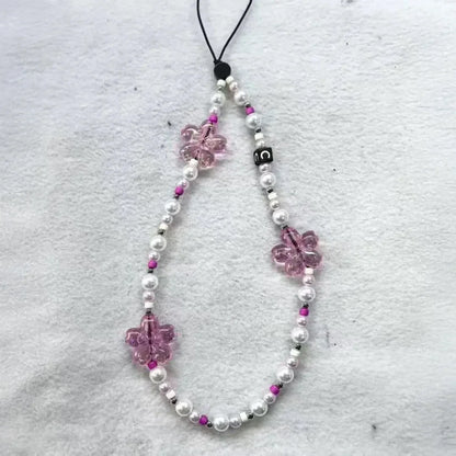 Colorful Beads Phone Straps Long Short Lanyard Phone Hanging Chain