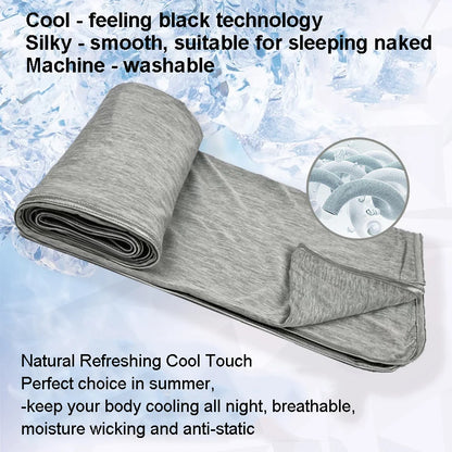 Cooling Blanket Sleeper Summer Blankets Lightweight Breathable Comforter Bed Sofa Travel Camping Hotel Two-Side Blanket Grey