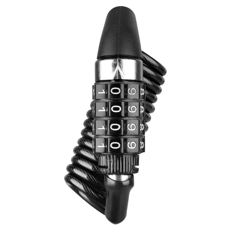 Bicycle Lock Helmet Lock Bicycle Safety Lock Password Rope Lock Steel Wire Lock Mountain Bike Backpack Lock Portable Steel