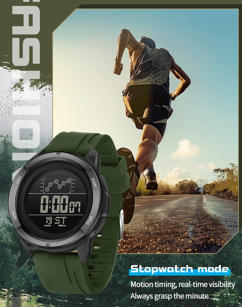 SANDA 2198 Single Monitor Male Student Electronic Watch Multifunctional Waterproof sports Student Electronic Watch 2025