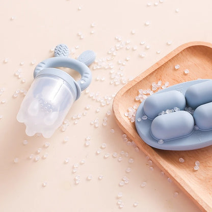 Baby Rabbit Fruit Feeder Set Food Supplement Nursing Feeder BPA Free Silicone Feeding Freezer Tray Tableware Fresh Food Feeder