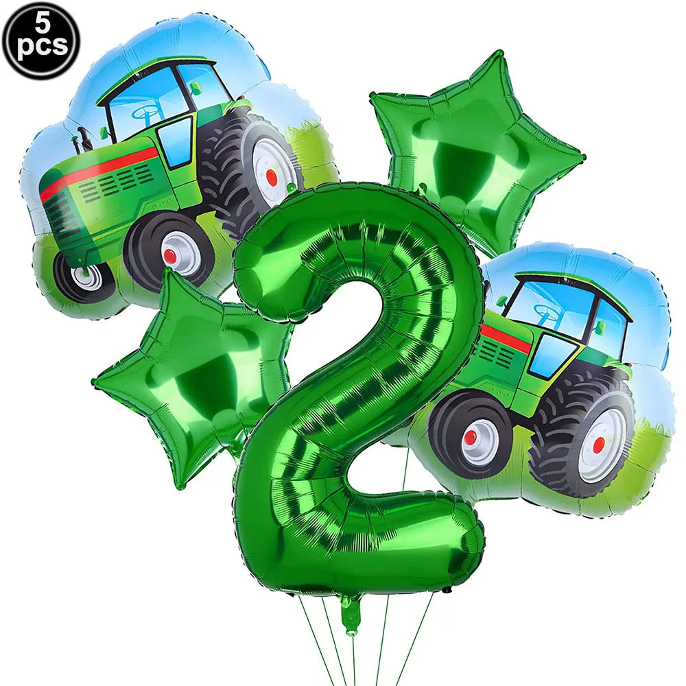 Farm Green Tractor Party Happy Birthday Banners Plates Napkins Tablecloths Farm Themed Birthday Party Supplies Decors