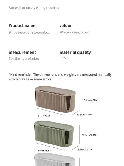 Cable Management Organizer Box for Power Strips and Cord for Power StripsTV Computer Wires Cable Hider Box for Home Office