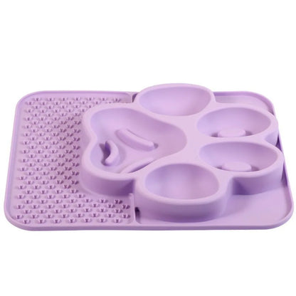 Multi-use Silicone Pet Slow Feeder Bowl Non-slip Choke-proof Pet Canning Lick Tray Portable Cat Food Bowl Food Container