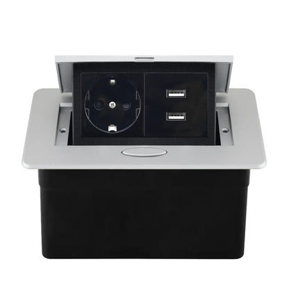 220V Desktop Power Socket Pop-up Hidden Socket EU Socket Built-in Socket With Dual USB Interface And type-C Interface