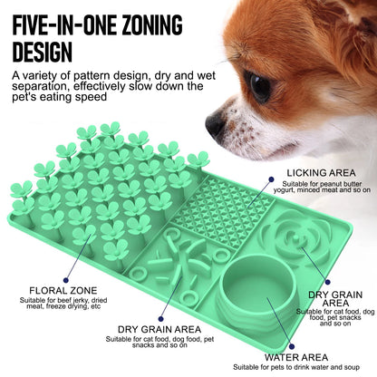 Pet Licking Mat Pet Silicone Eating Ware Dog Slow Food Mat Placemat  Dog Feeder Supplies Suction Cup Dog Bathing Distraction