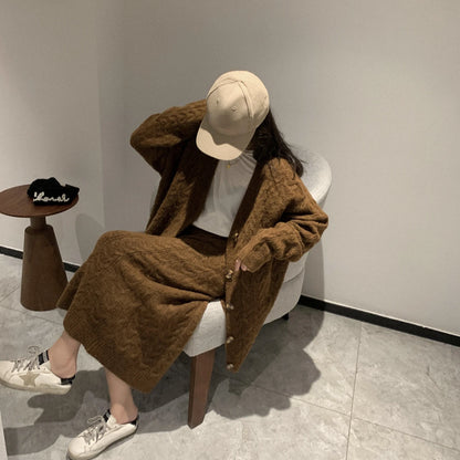 Women Sweater Winter 2 Piece Sets Elegnat Knitted Suits Female Sweaters Vintage Womens Skirt High Waist Autumn Vintage Vestidos