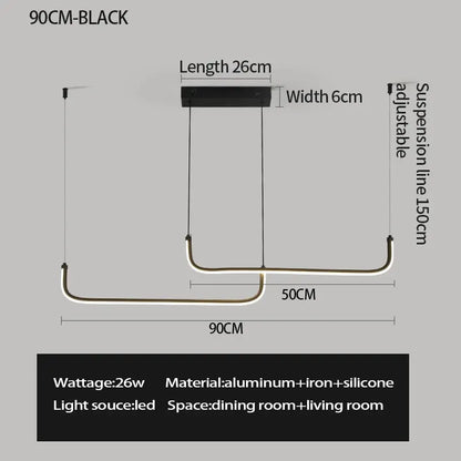 Modern Chandeliers Aluminum Dining Room LED Pendant Lamps Home Décor Bedroom Study Living RoomLighting Fixtures