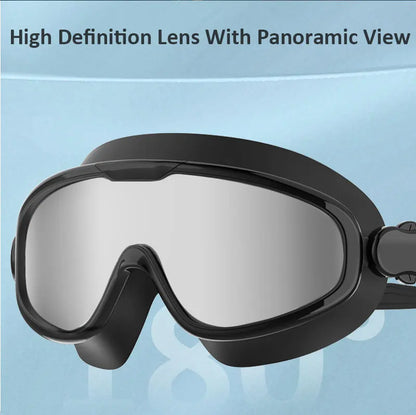 Large Frame Swimming Goggles Anti Fog Waterpoof Swimming Goggles for Men Women Swimming Pool Beach Silicone Swimming Goggles