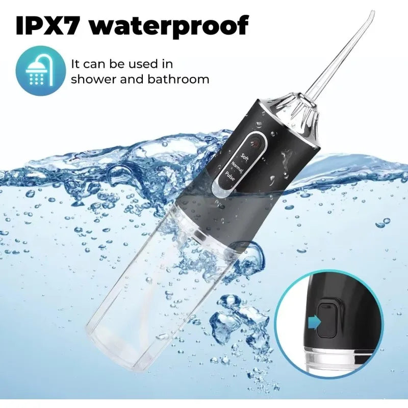 Oral Irrigator Portable Teeth Irrigator USB Rechargeable Waterproof Teeth Scrubber 3 Modes Clean Teeth Suitable Children Adults
