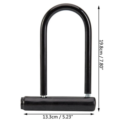 Bike U-Lock Heavy Duty Bicycle Locks with Bracket Anti Theft Secure Locks for Electric Scooter Mountain Bikes Road Cycling Doors