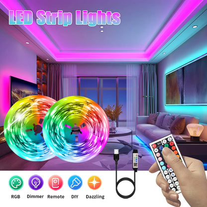 Smart LED Strip Lights, with Wireless Infrared Remote Control, Color Changing & Music Sync with App Control and Remote, USB Powe