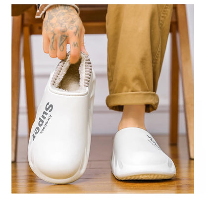 Plus Size 4849 Winter Men Slippers Warm Fur Home Slippers for Men Fashion Plush House Cotton Shoes Womens Wear Slides New