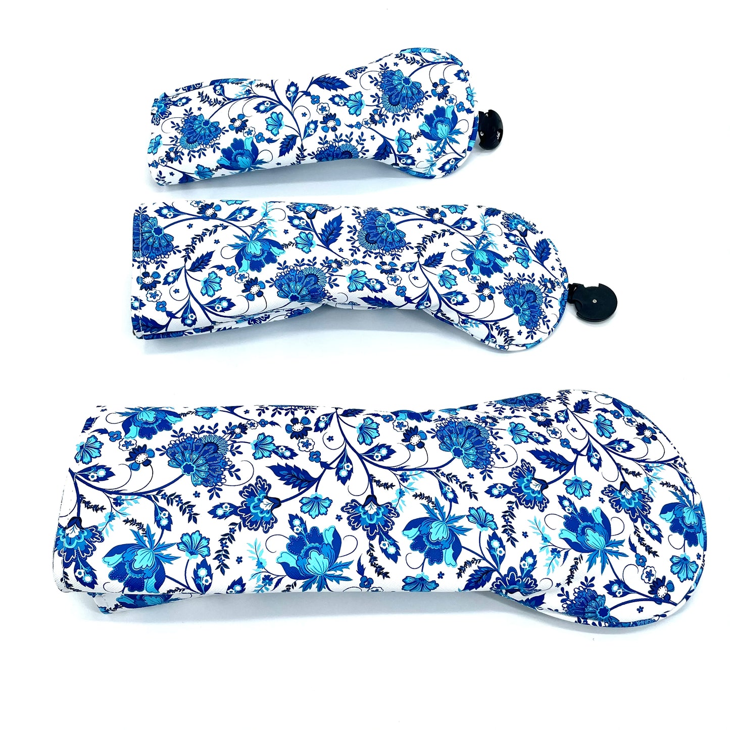 Golf Blue cherry blossoms pattern Head cover Driver Head Covers Fairway Wood Head Covers Hybrid Head Covers Pu Leather