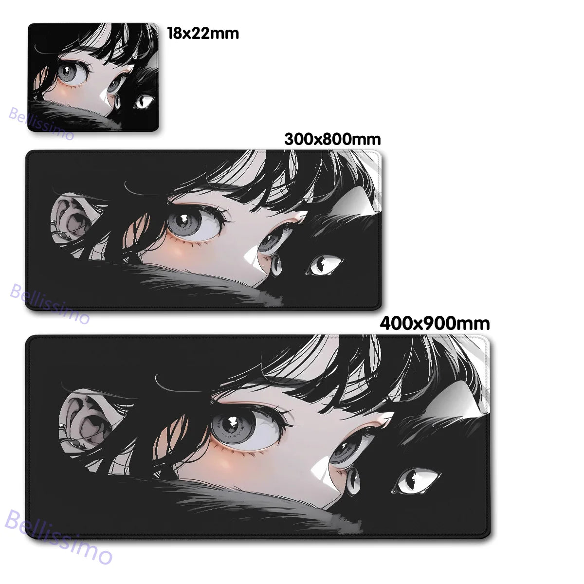 Black Cat and Girl Fast Keyboard pad lock-edge Extended teclado mousepad kawaii Purple Office desktop protection mouse pad XXL