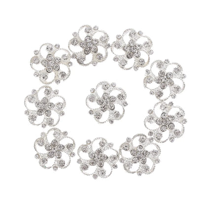 10 PCs 15/20/25MM Round Metal Rhinestone Buttons for Clothing DIY Sewing Accessories Wholesale Luxury Fashion Apparel Decoration