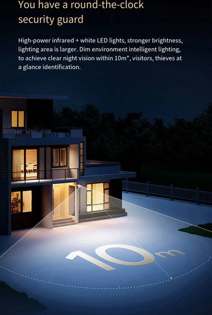 Xiaomi Mijia APP IP67 Waterproof 10000mah Battery Smart Outdoor IP Camera 2.5k HD  Wireless Security Infrared Night Vision Cam