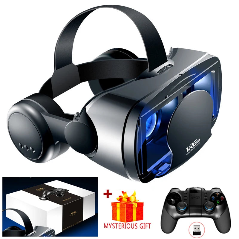 Virtual Reality 3D VR Headset Smart Glasses Helmet for Smartphones Cell Phone Mobile 7 Inches Lenses Binoculars Goggles Devices