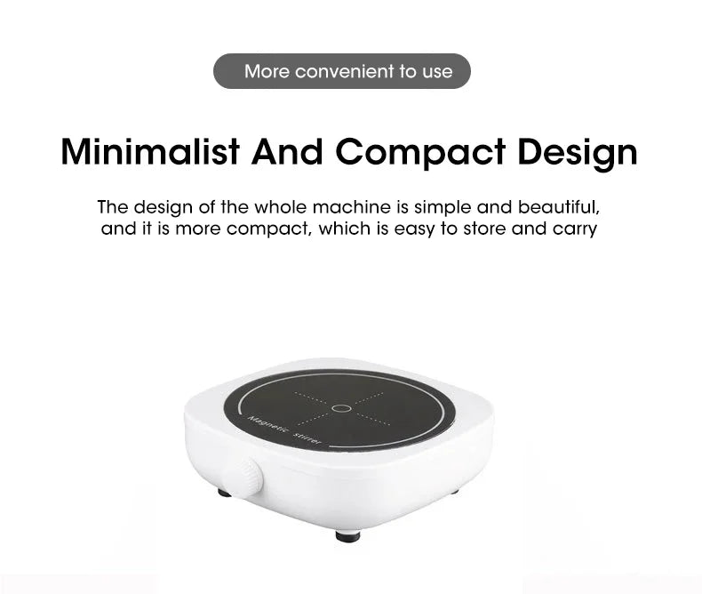 Magnetic Stirrer Kitchen Liquid Mixing Mini Lab Stir Mixer Portable Stirrer Plate with Stir Bar USB 2L 4000RPM for Laboratory