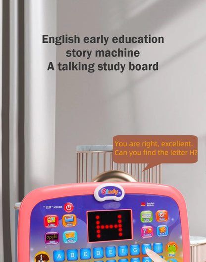 English Early Education Tablet Learning Machine with Functional Generate Sound and Light Touch Screen Tablet Toys for Kids