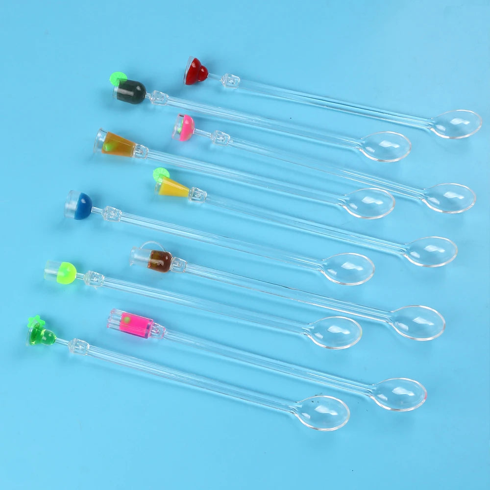 5Pcs/10Pcs Swizzle Sticks Acrylic Cocktail Stirrers 9 Inch Clear Shafts Drink Stirrer for Bars Cafes Party Restaurants Home Use
