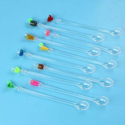 5Pcs/10Pcs Swizzle Sticks Acrylic Cocktail Stirrers 9 Inch Clear Shafts Drink Stirrer for Bars Cafes Party Restaurants Home Use