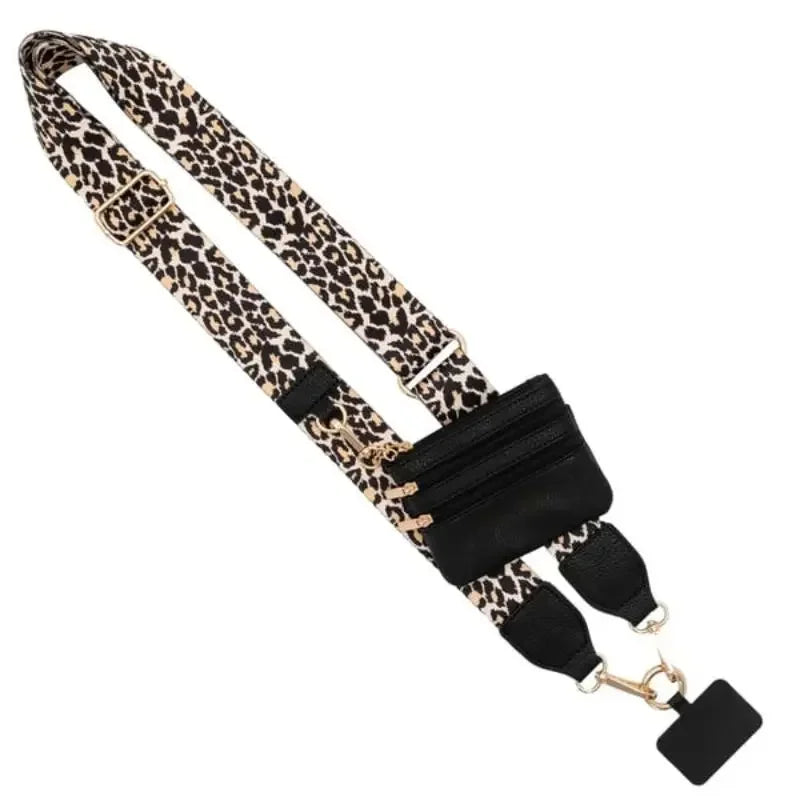 Phone Strap With Zippered Pouch Adjustable Perforation-Free Simple Phone Lanyard Detachable Cross Strap For Mobile Phone