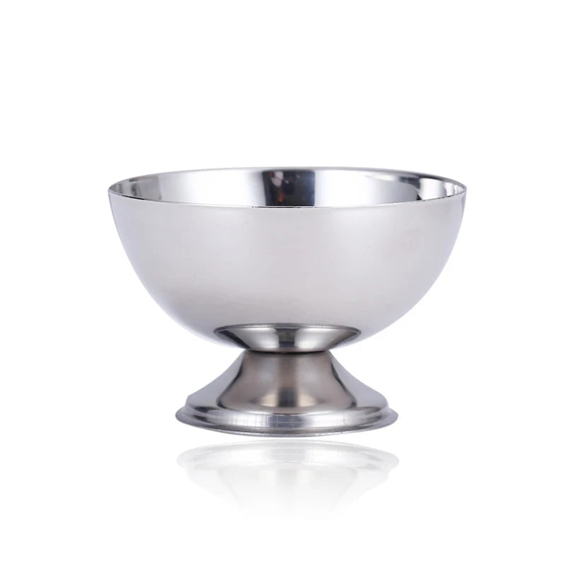 Ice Cream Cups Salad Bowl Stainless Steel Bowl Dessert Fruit Plate Snack Dish Party Supplies