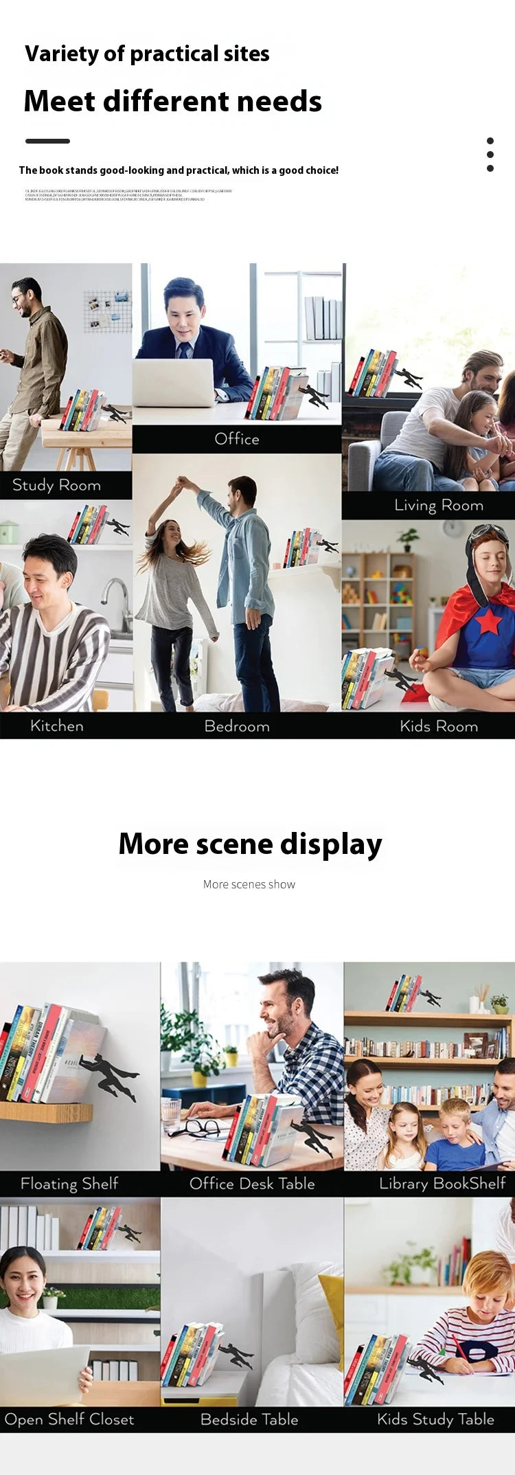 Creative Superman Metal Bookshelf Book Stand Creative Book Block Book Shelves Book Shelves Desk Book Storage Decorative Gift