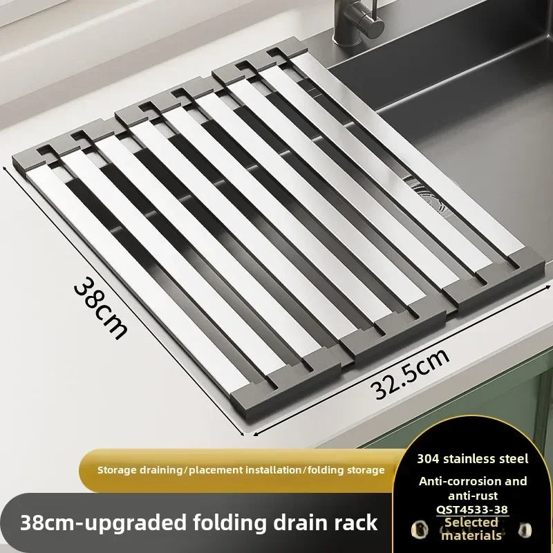 Roll up Dish Drying Rack Over The Sink for Kitchen Portable Aluminum Dish Rack Foldable Dish Drying Racks No rust No mildew New