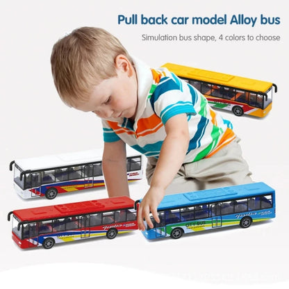 15CM Alloy Simulation Bus Car Model Children's Toy Pull Back Bus Inertia City Car Early Education Toy for Boy Girl Birthday Gift