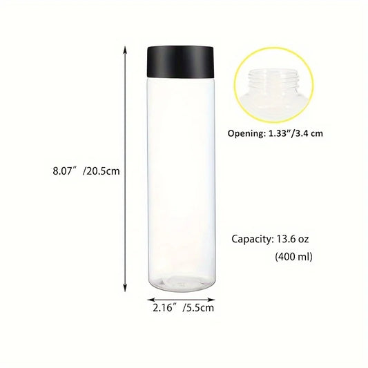 12pcs Portable Plastic Fruit Juice Bottle , Clear Bulk  Container For Indoor/Outdoor, Camping Drink  For Fridge Bar Supplies