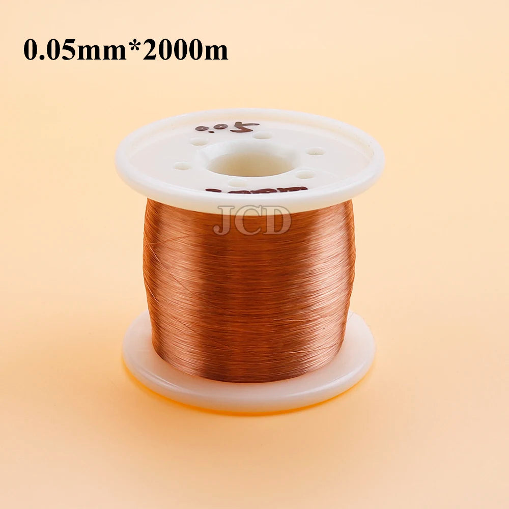 1 roll of copper lacquer wire 0.05mm-0.15mm cable copper wire electromagnetic wire enameled copper winding wire coil copper wire