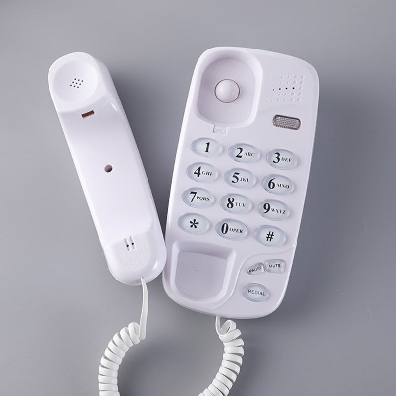 Wall Mounted Phone Fixed Landline Desktop Telephones with Call Light, Mute, and Redial Function Clear Sound 96BA