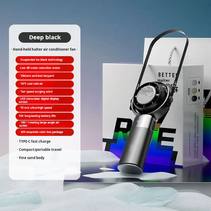Handheld Fan High Speed Fan Handheld Outdoor Portable Fan Rechargeable Model Digital LifeDisplay Model Strong Wind Long Battery