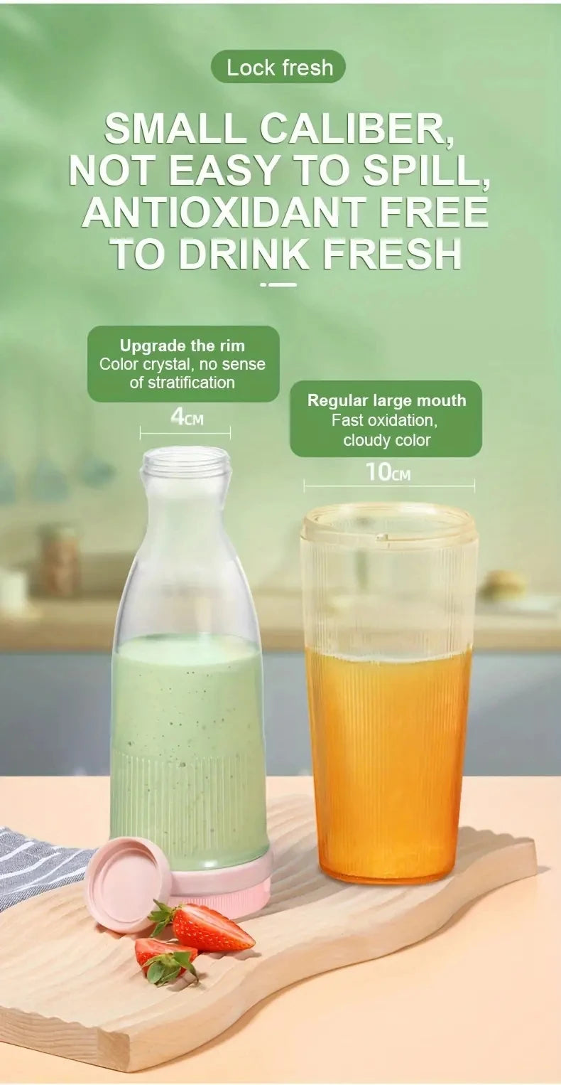 Electric Juicer Cup 6 Blades Blender Milkshake Machine USB Portable Fruit Milk Mixing Tool Mini Fresh Juice Blender Sport Bottl