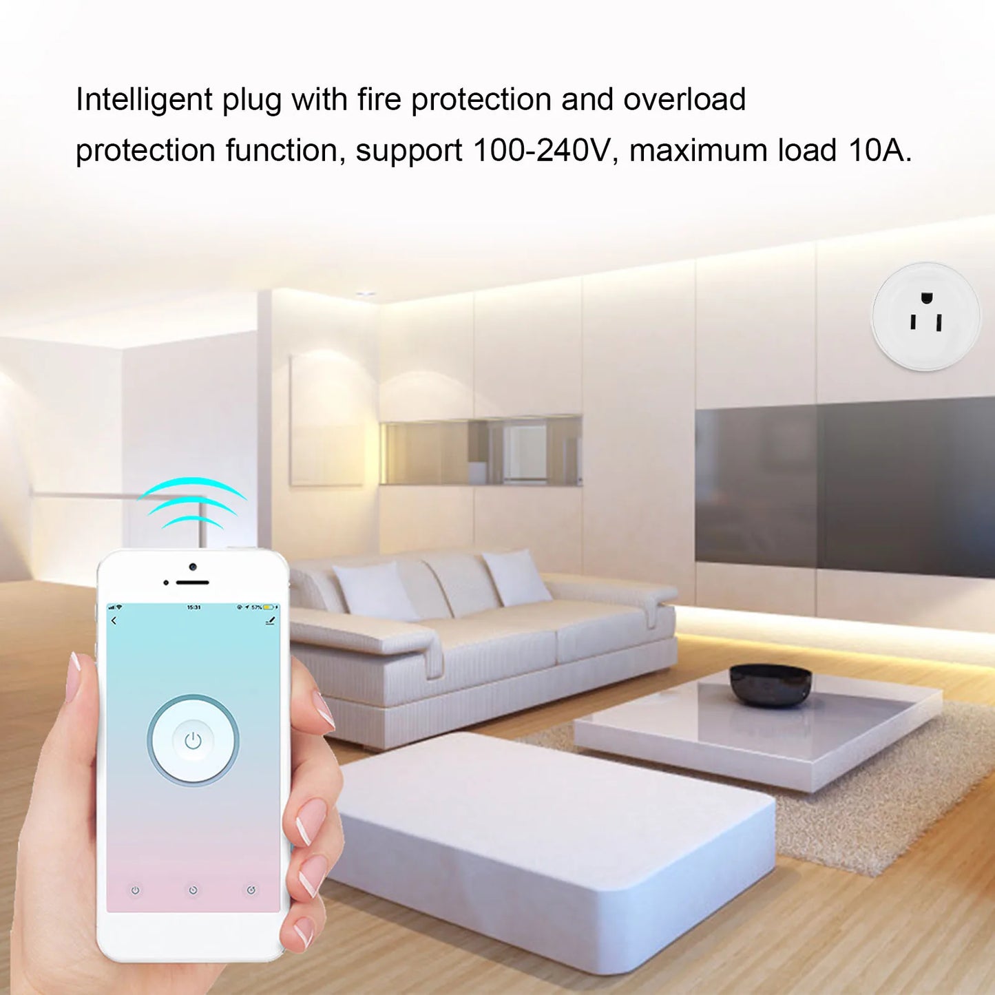 App Remote Control Smart Plug Smart Plug Intelligent Plug Wireless Smart Plug Phone App Remote Control PC 10A for ZigBee3.0 AC