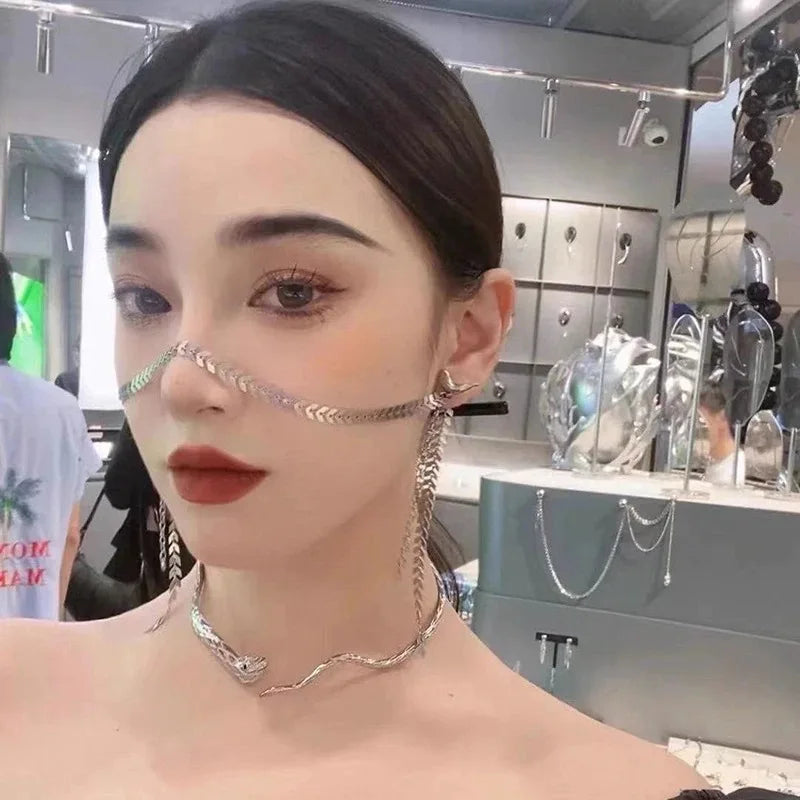 Fashion Sexy Face Chain Punk Fringe Earrings Accessory Adjustable Face Chain Face Fashion Jewelry Accessories