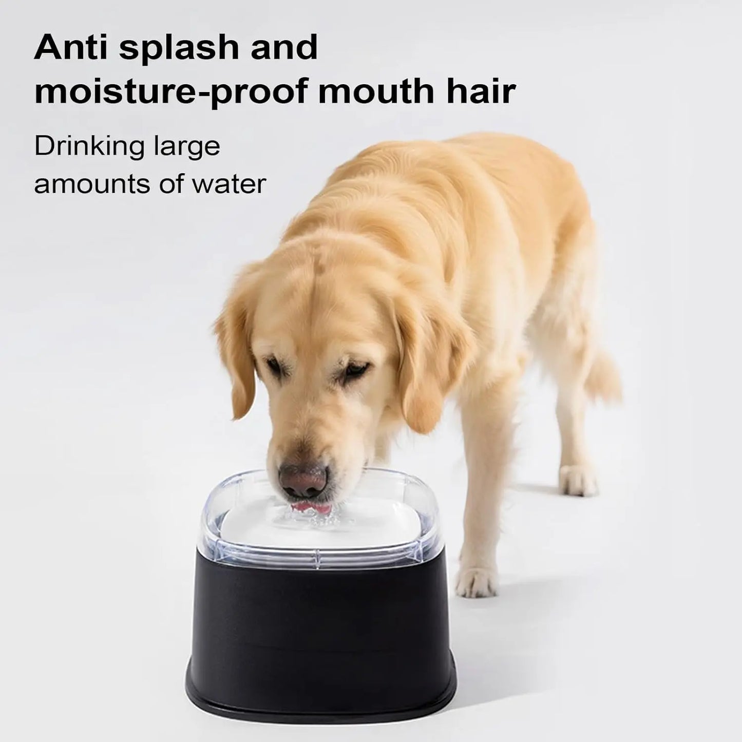 2.2L Dog Drinking Water Bowl No Spill Floating Non-Wetting Mouth Cat Slow Anti-Overflow Water Feeding Dispenser Large Capacity