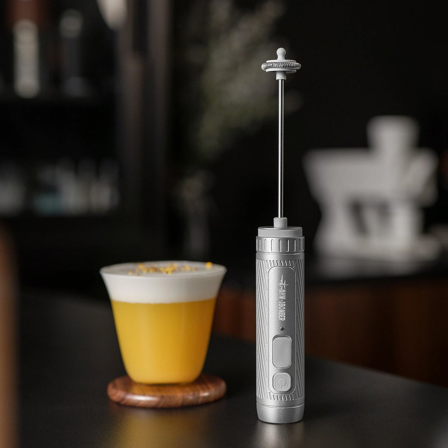 MHW-3BOMBER Official New Electric Milk Frother Handheld Wireless Blender Latte Cream Egg Beater Food Blender