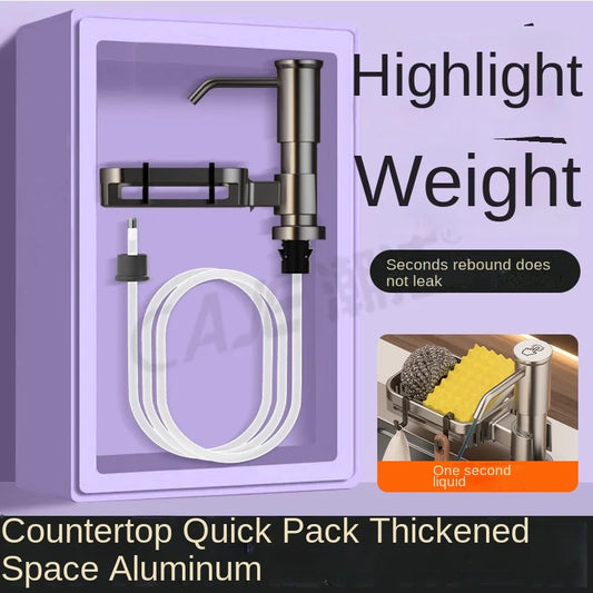 Kitchen sink soap dispenser sink detergent press household washing basin soap extension tube detergent pressurizer